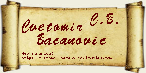Cvetomir Bacanović vizit kartica